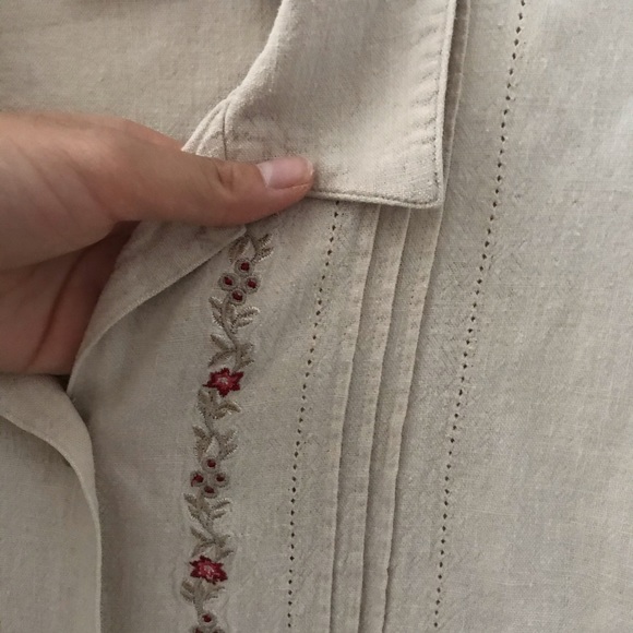 napa valley linen & rayon blend button down shirt - Picture 5 of 8